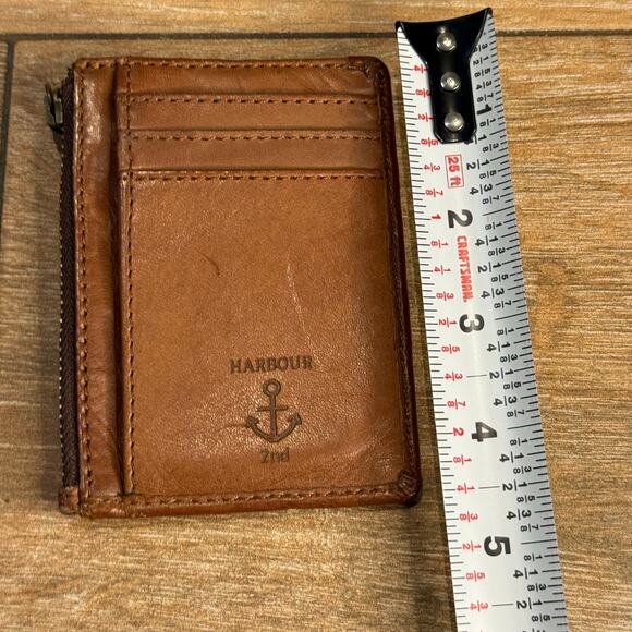 2-PC Harbour 2nd Wallet & Credit Card Leather Brown Key Ring - Picture 3 of 6